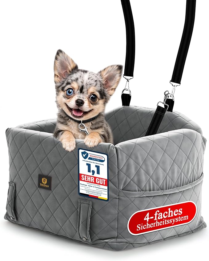 Grauer TinyDogs Hundeautositz